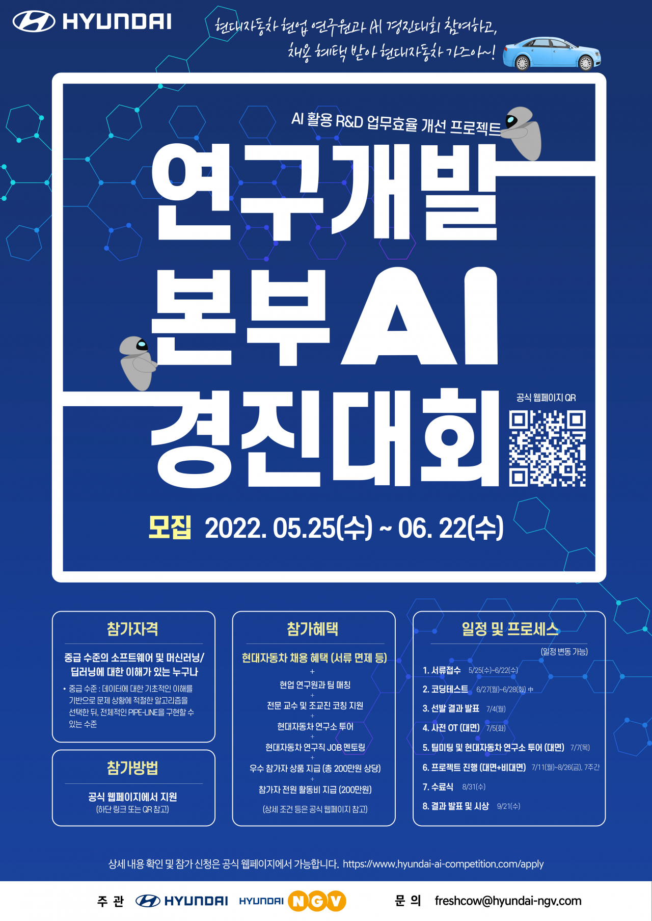 현대자동차 연구개발본부 AI 경진대회 포스터. [현대차 제공]