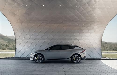 This undated photo, provided by Kia Corp., shows its electric vehicle EV6. (Kia Corp.)