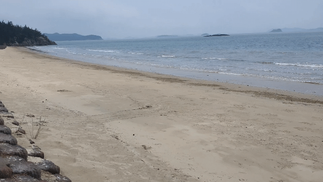 백길해수욕장은 숨겨진 명소로 알려진 곳이다. 대형 리조트와 백길해변은 걸어서 2분 거리다. 서인주 기자