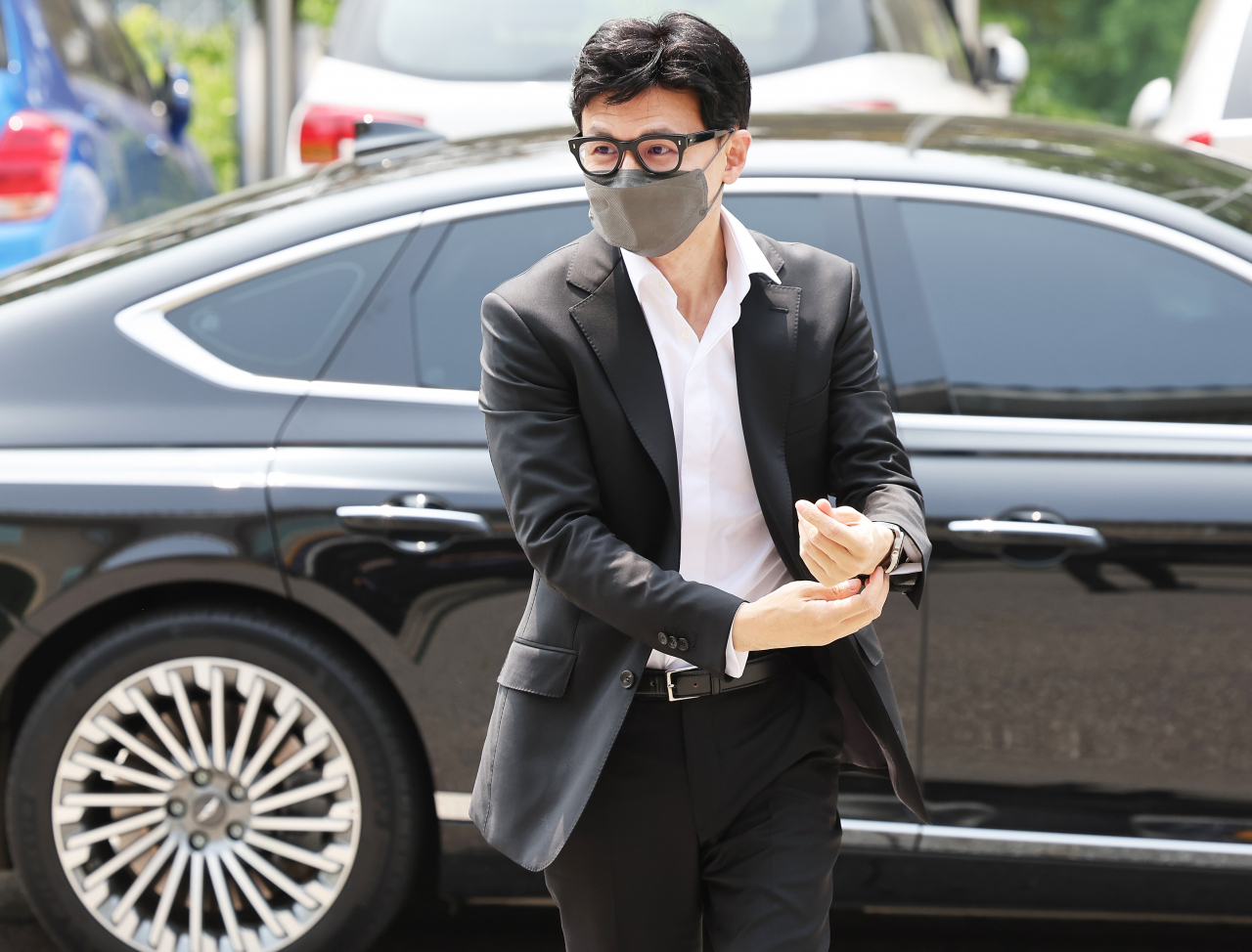 한동훈 법무부 장관이 22일 오후 정책현장 방문일정으로 경기도 안양소년원을 방문하고 있다. [연합]