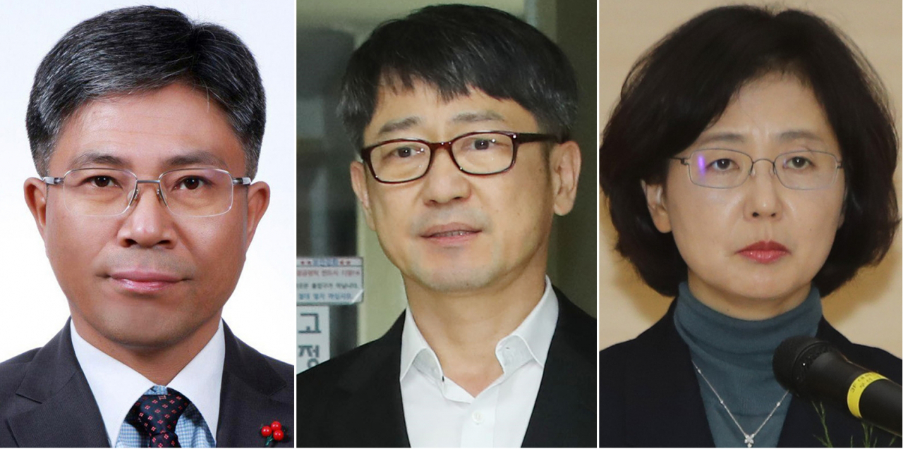 왼쪽부터 신봉수 신임 대검찰청 반부패강력부장, 임관혁 신임 서울동부지검장, 노정연 신임 부산고검장. [연합]