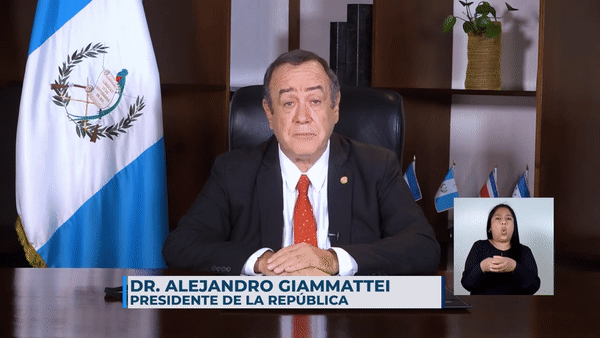알레한드로 잠마테이 과테말라 대통령의 모습. [유튜브 'Gobierno de Guatemala' 채널 캡처]