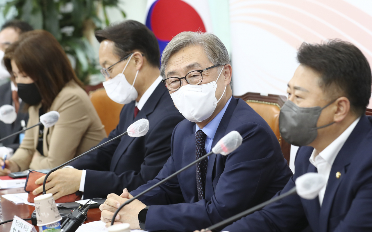 최재형 국민의힘 혁신위원장이 지난 27일 오후 서울 여의도 국회에서 열린 혁신위원회 제1차 전체회의에서 발언하고 있다. [연합]