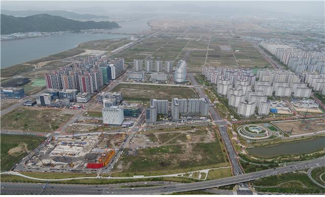 명지국제신도시 전경. [부산진해경제자유구역청 제공]