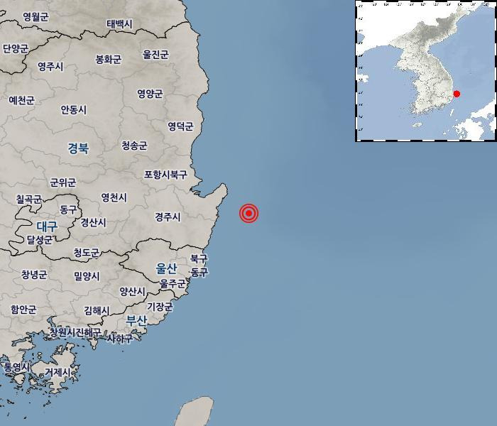 지진 발생위치.[기상청 제공]