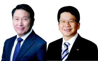 최태원 SK그룹 회장(왼쪽), 최창원 SK디스커버리 부회장