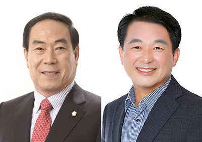 여수시의회 김영규 의장(왼쪽)과 강재헌 부의장.