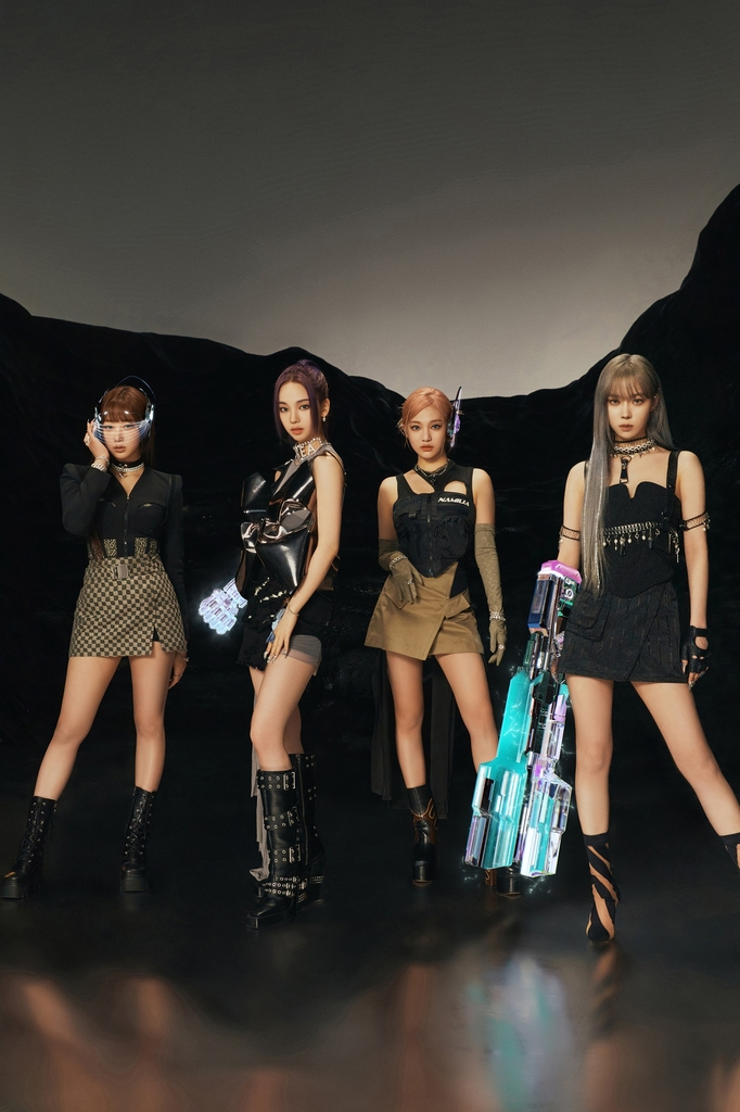 A teaser image for girl group aespa's second EP "Girls" set to drop at 1 p.m. on Friday, provided by SM Entertainment.(SM Entertainment)