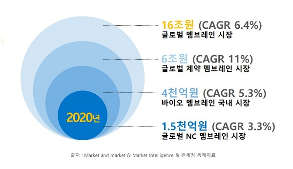 글로벌 멤브레인 시장 규모