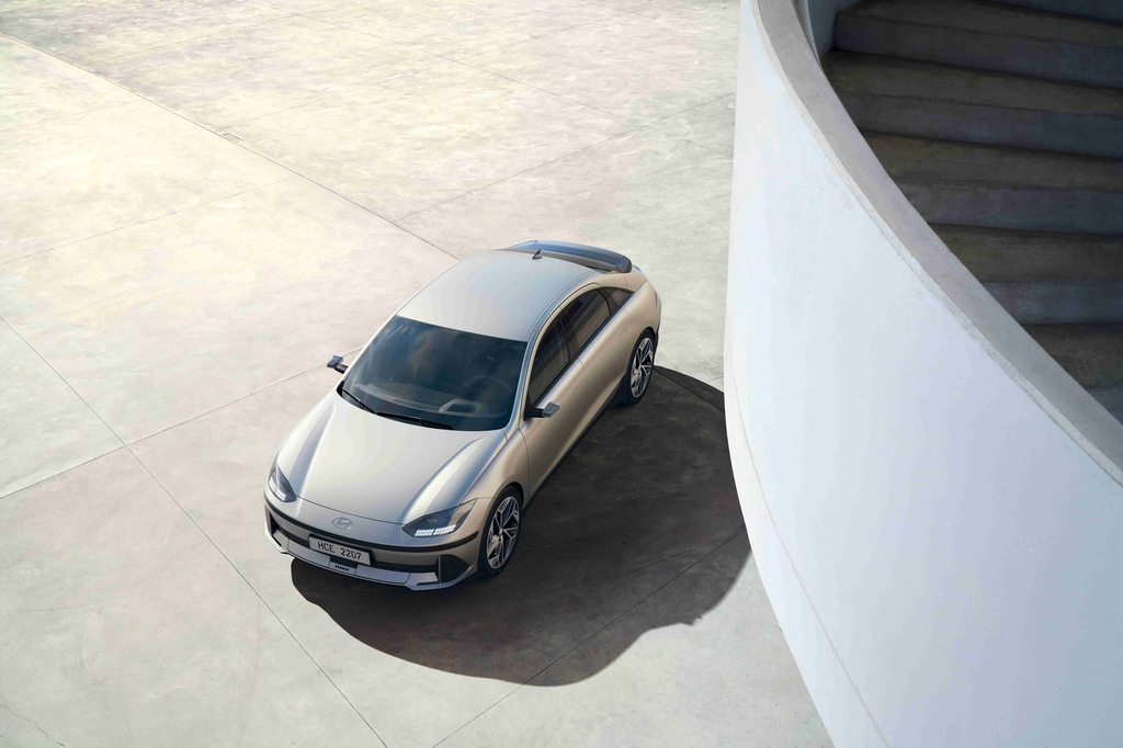 This file photo provided by Hyundai Motor shows the all-electric IONIQ 6 to be launched in the domestic market in September. (Hyundai Motor)