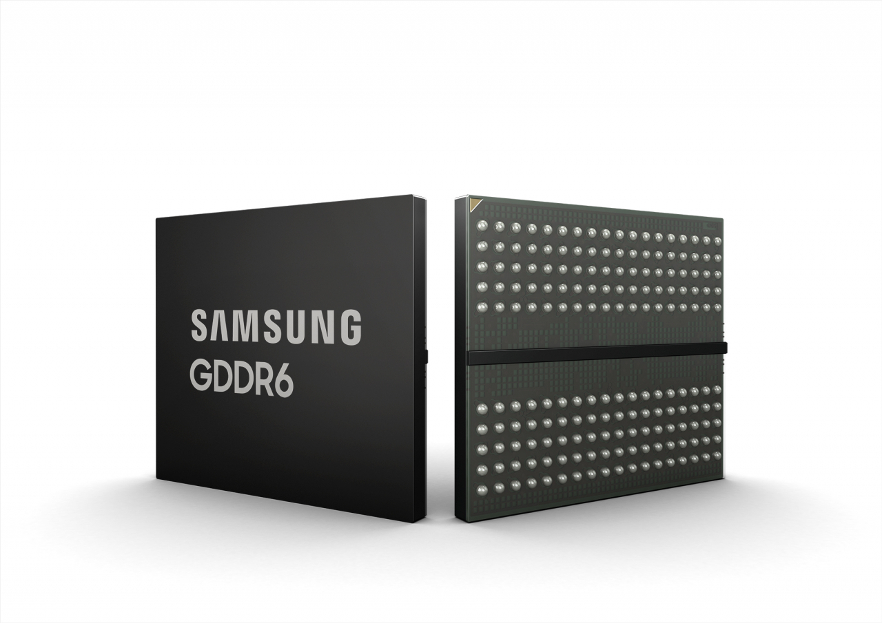 업계 최고 속도인 24Gbps(기가비피에스) ‘GDDR6(그래픽스 더블 데이터 레이트6) D램’ [삼성전자 제공]