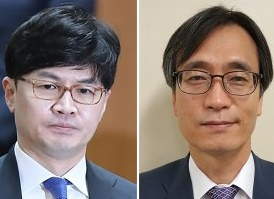 한동훈 법무부 장관과 정진웅 법무연수원 연구위원(오른쪽)
