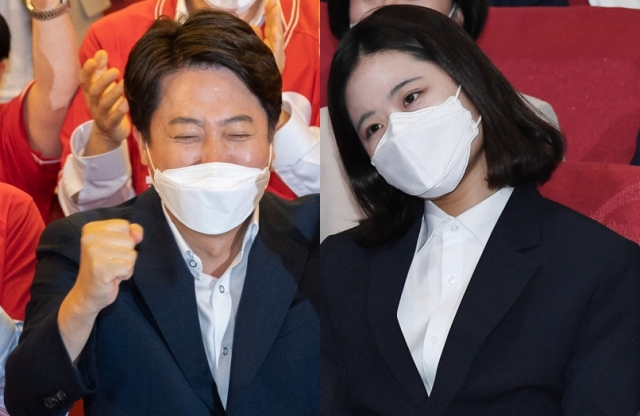 왼쪽부터 이준석, 박지현 [연합]
