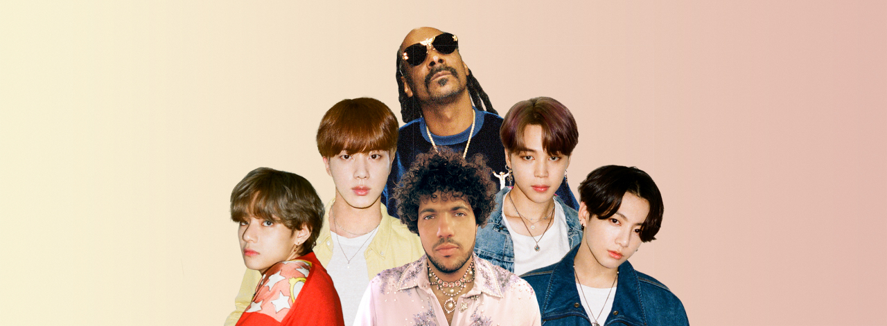 방탄소년단 진·지민·뷔·정국, 베니 블랑코X스눕독 [빅히트뮤직 제공]