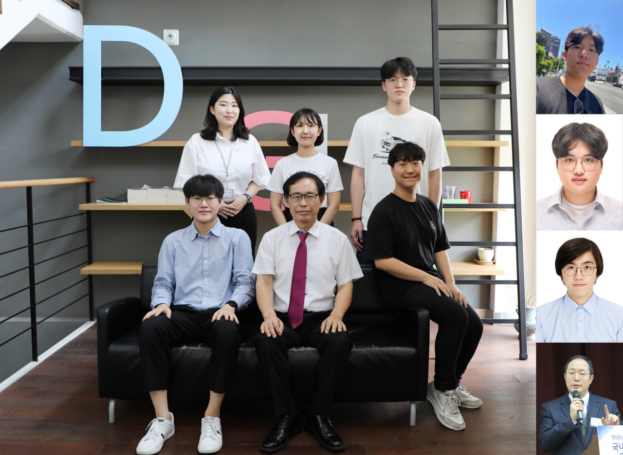 류동환(왼쪽 아래) 엘엠엔틱바이오텍 대표, 김철기(가운데 아래) 화학물리학과 교수 및 기업 관계자들.[DGIST 제공]