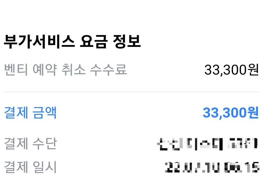 직장인 P씨는 최근 예약 택시를 취소했다가 수수료만 3만3000원이 결제됐다.[독자 제공]