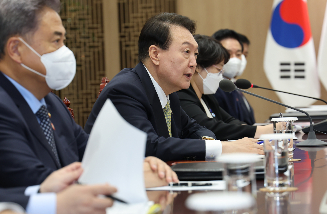윤석열 대통령이 지난달 28일 오후 서울 용산 대통령실 청사에서 열린 한-인도네시아 정상회담에서 발언하고 있다. [연합]