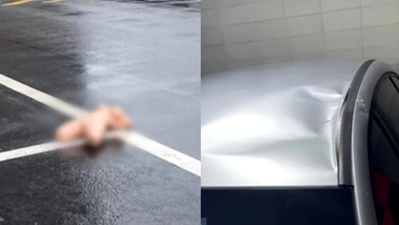 인천의 한 아파트에서 성인용품인 리얼돌이 추락해 차량이 파손된 것으로 추정되는 사건이 발생해 경찰이 수사에 나섰다. [연합뉴스TV]