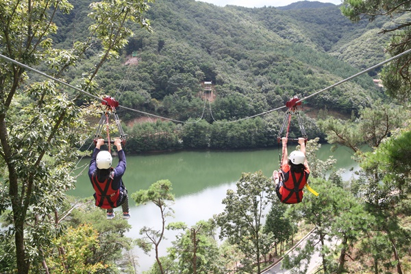 보성 제암산 휴양림 집라인.