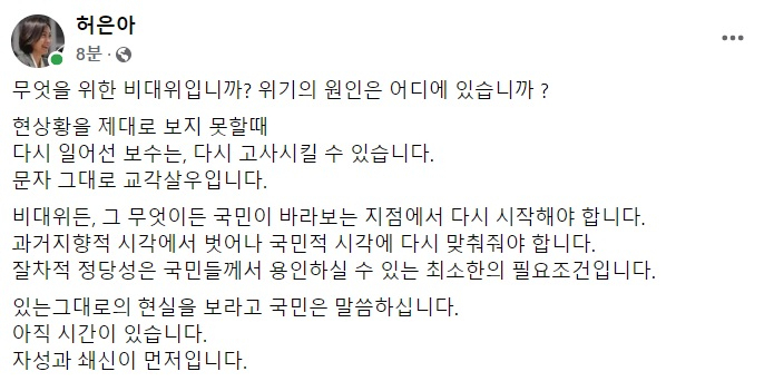 허은아 국민의힘 의원 페이스북 일부 캡처