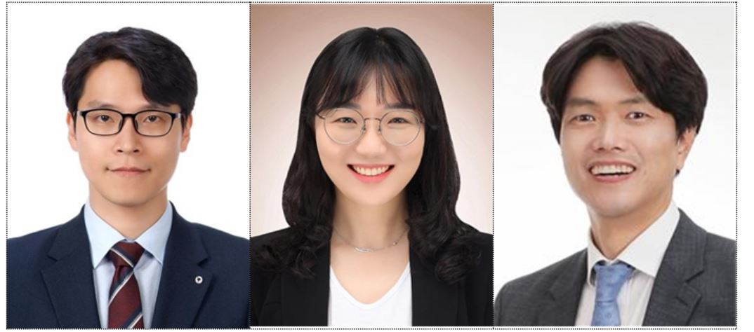 왼쪽부터 최진우 한국재료연구원 박사, 김한슬 한국과학기술정보연구원 박사, 이형우 부산대학교 교수.[한국재료연구원 제공]