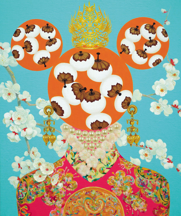 분첩공주-05, 72.7&times;60.6cm, acrylic on canvas, 2019