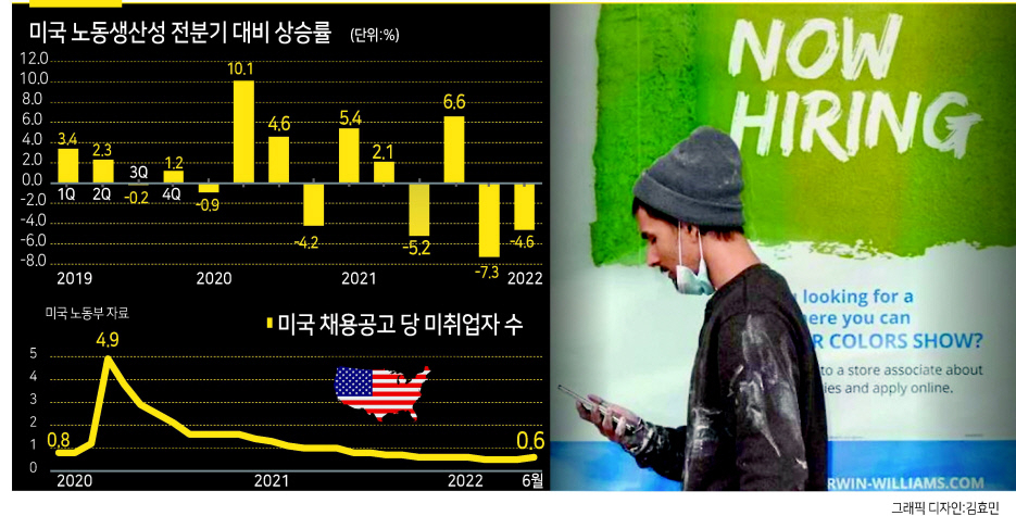미국 오하이오주(州) 우드미어 빌리지에서 한 남성이 채용 공고가 있는 한 가게 창문 앞을 걸어가고 있다. [AP]