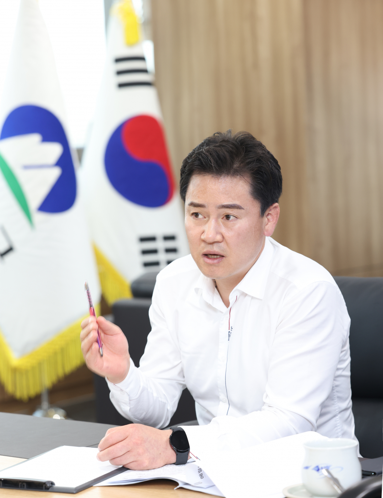 오언석 도봉구청장이 11일 헤럴드경제와 인터뷰를 하고 있다. [도봉구 제공]