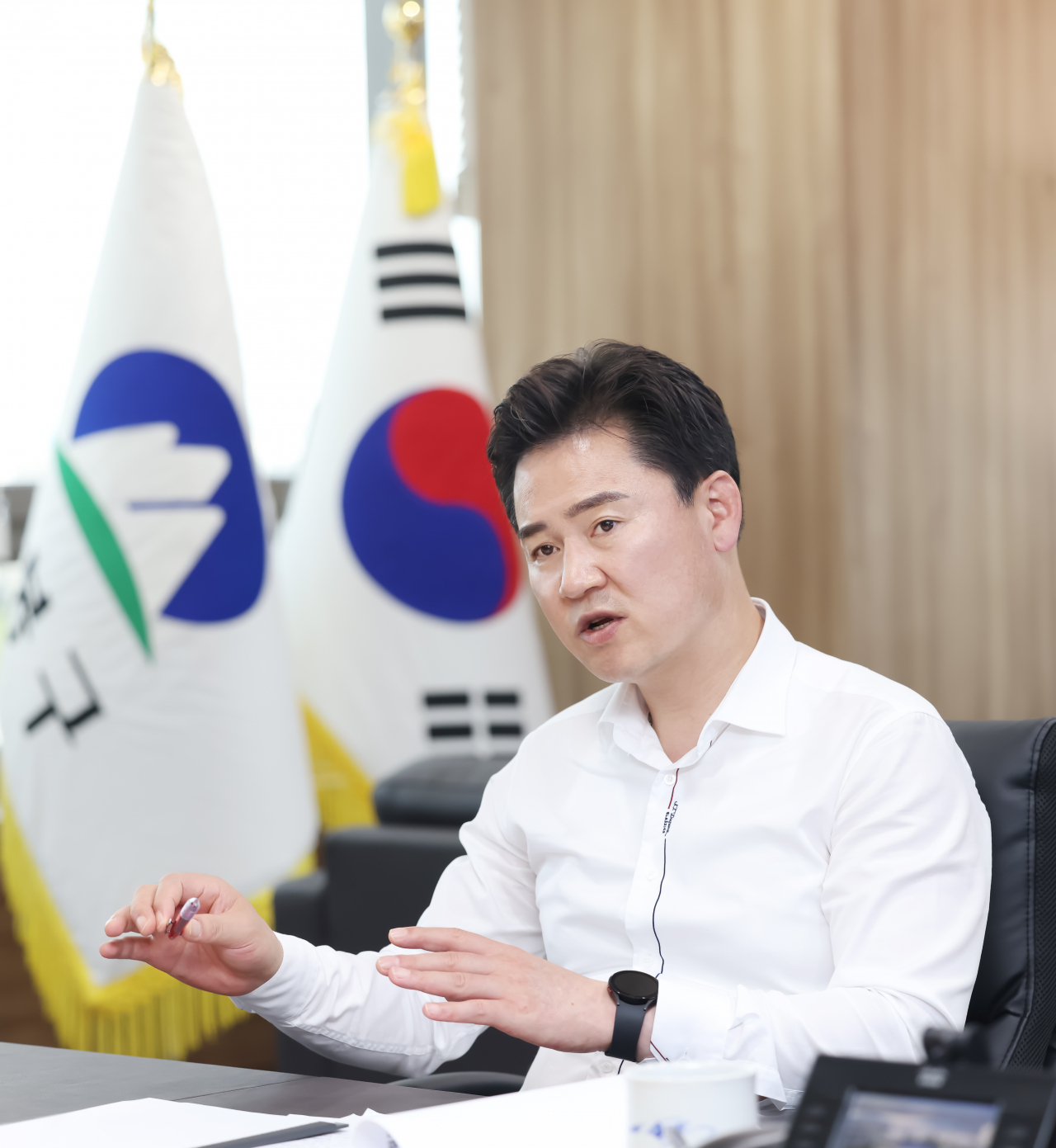 오언석 도봉구청장이 11일 헤럴드경제와 인터뷰를 하고 있다. [도봉구 제공]
