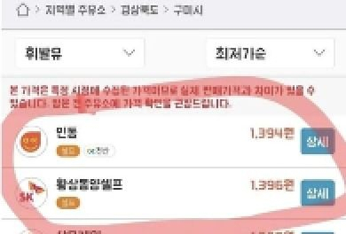 오피넷에 표시된 휘발유 가격. [온라인커뮤니티]