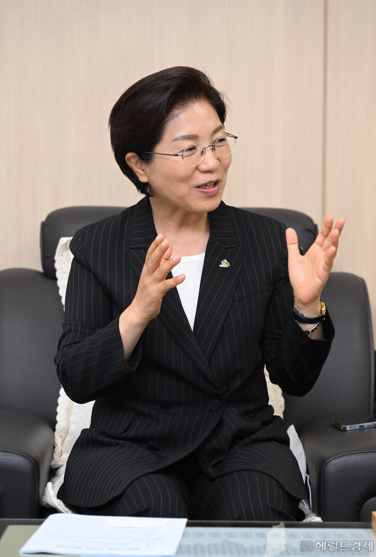 김미경 은평구청장이 서울 은평구 은평구청 집무실에서 헤럴드경제와 인터뷰를 하고있다. 임세준 기자