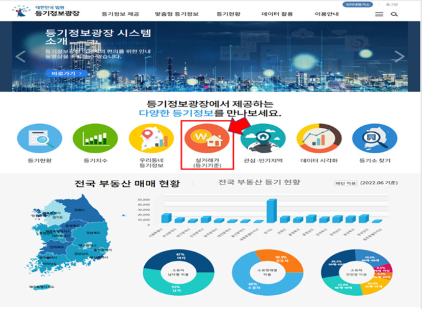 법원 등기정보광장 화면[대법원 제공]