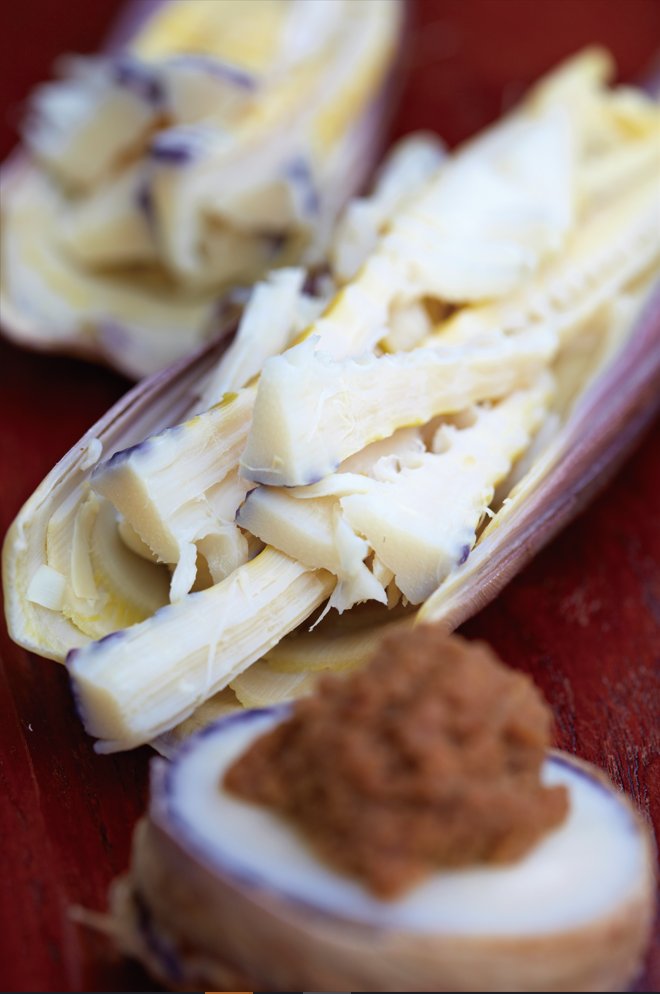 Bamboo shoot with bean paste dip (Cultural Corps of Korean Buddhism)