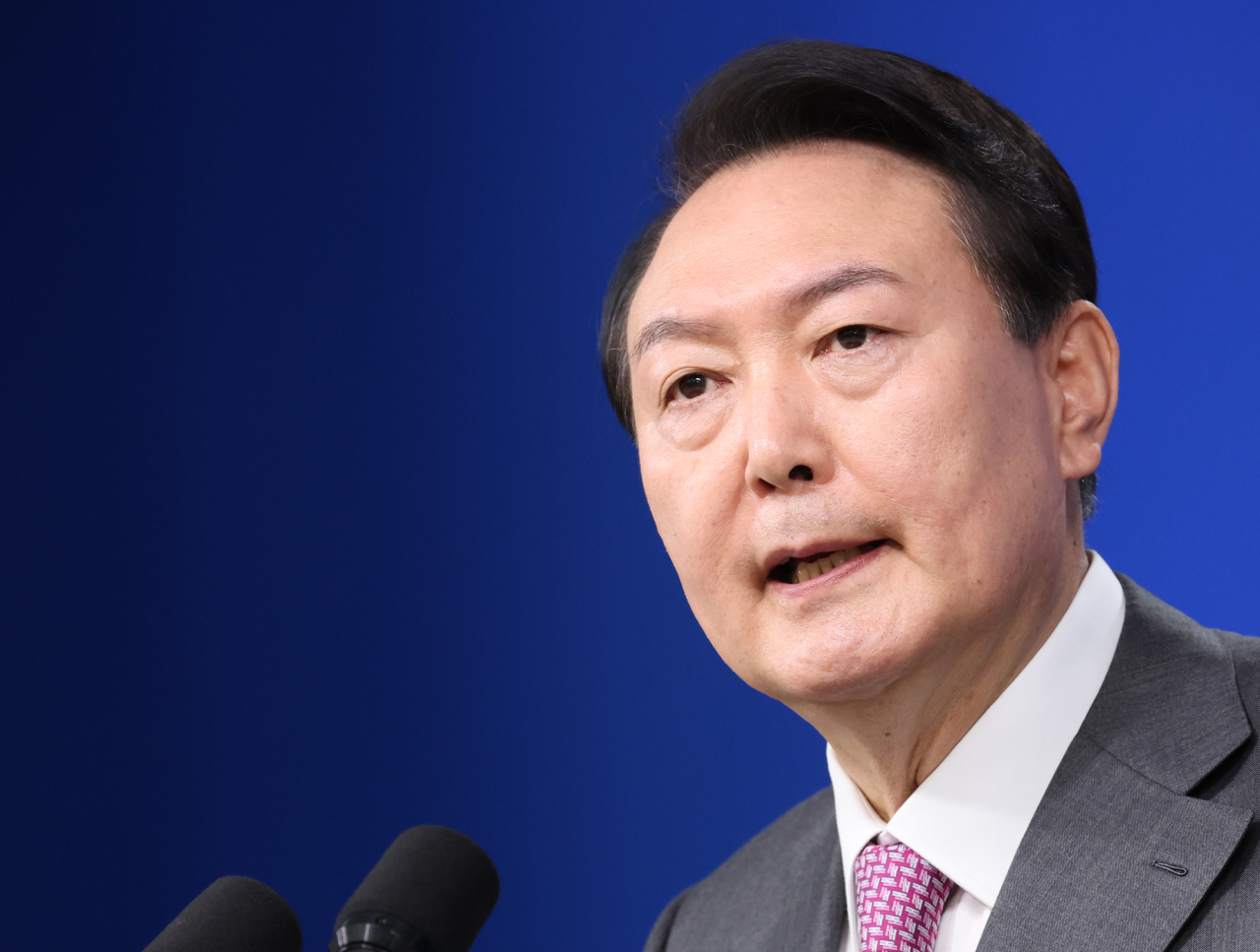 Yoon speaks during a press conference on Aug. 17. (Yonhap)