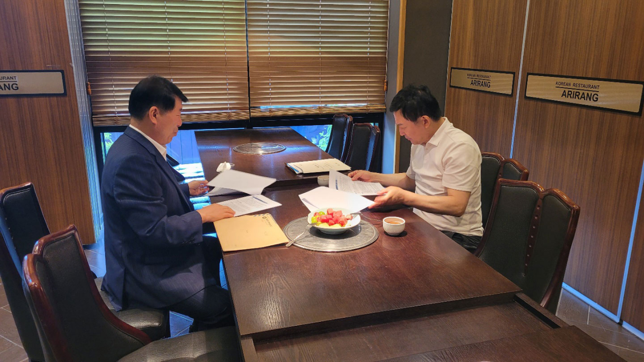 백경현(왼쪽) 구리시장, 원희룡 국토교통부장관 면담