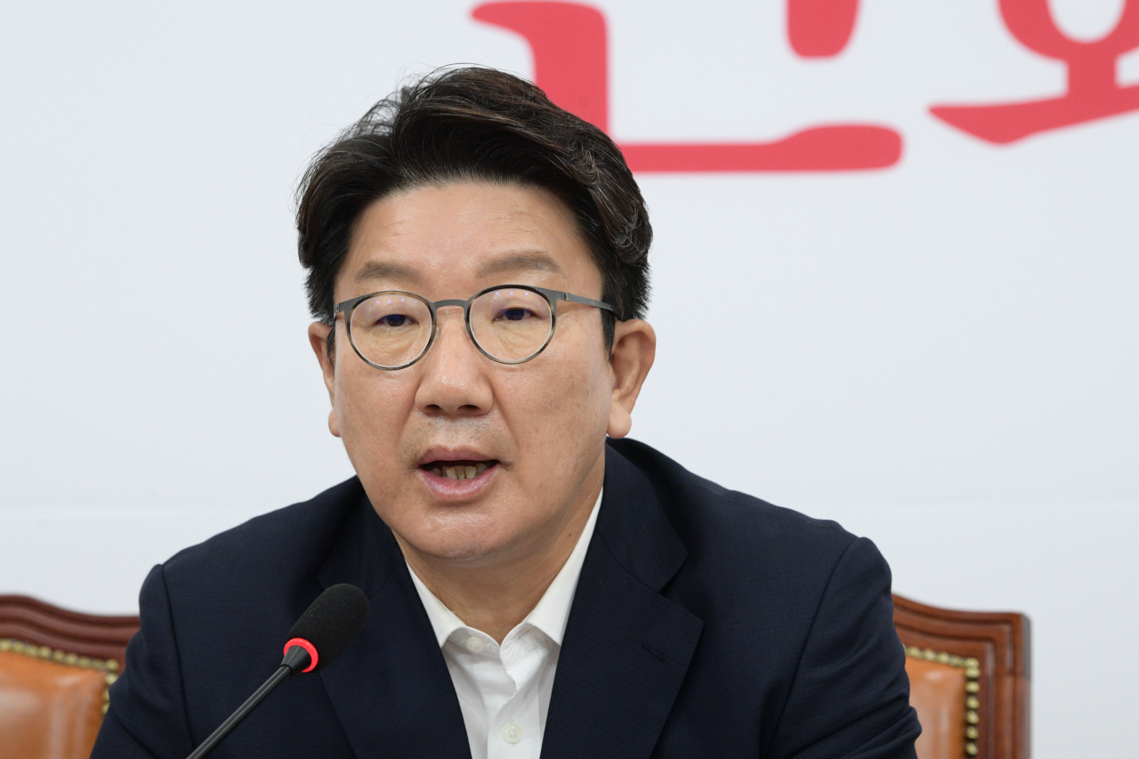 권성동 국민의힘 원내대표가 22일 오전 서울 여의도 국회에서 열린 비상대책위원회의에서 모두발언을 하고 있다. 이상섭 기자