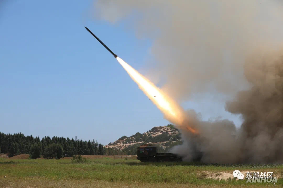 지난 4일 중국 인민해방군(PLA)이 낸시 펠로시 미국 하원의장의 대만 방문을 두고 항의하기 위해 벌인 군사훈련. [신화]