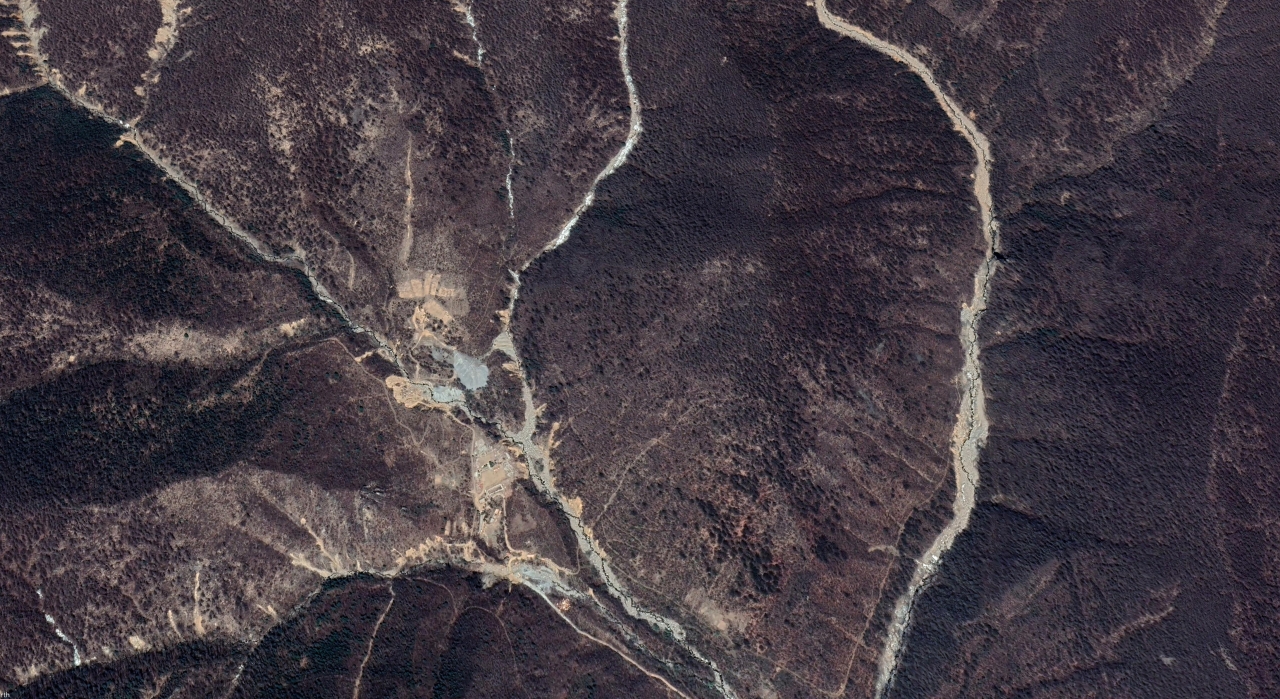 Punggye-ri nuclear testing site (Google Earth)