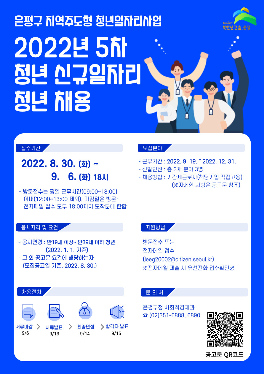 은평구, 2022년 지역주도형 청년 신규일자리 창출사업 청년모집. [은평구 제공]