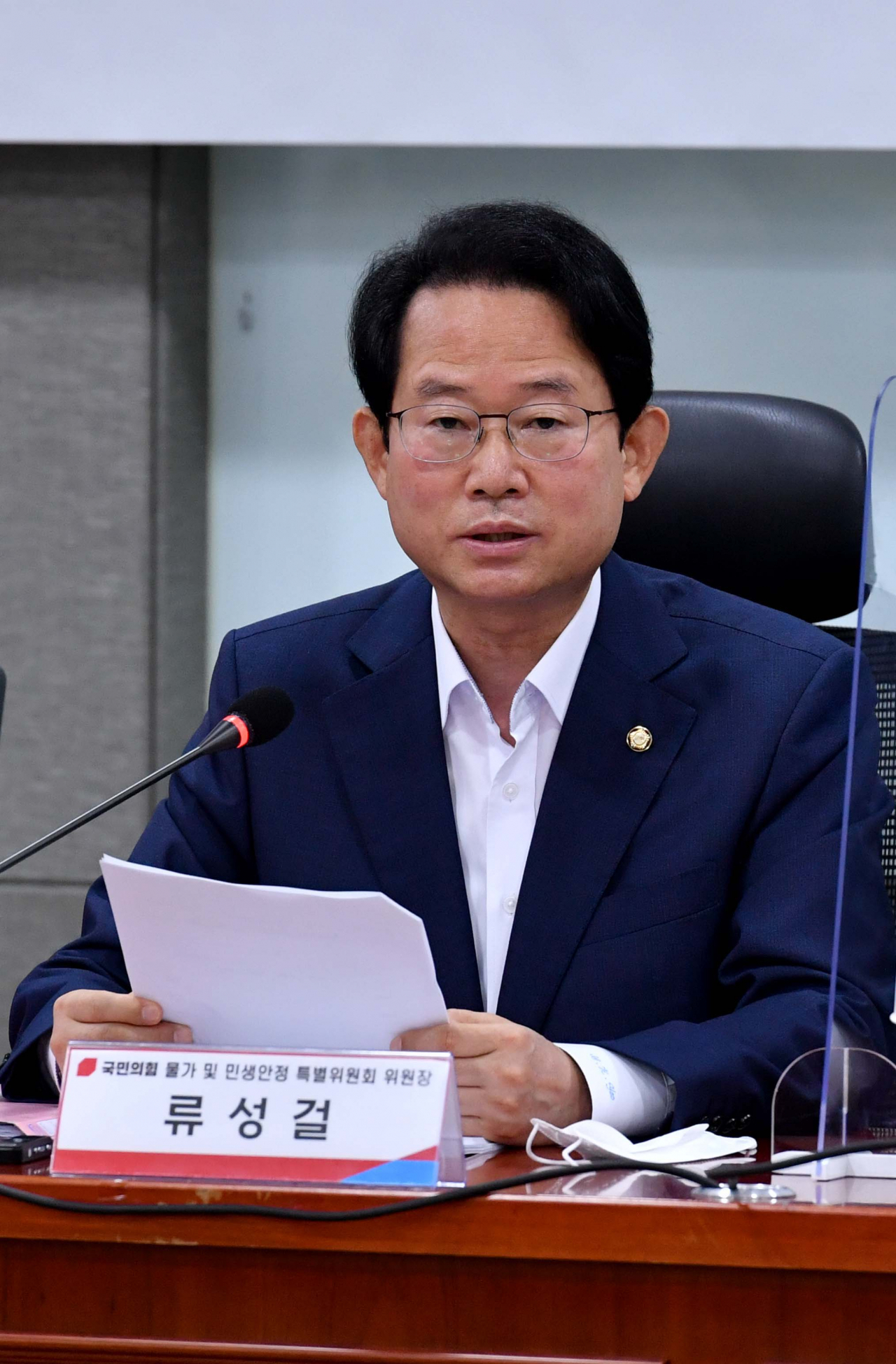 8월 23일 서울 여의도 국회 의원회관에서 열린 국민의힘 물가 및 민생안정특별위원회 회의에서 류성걸 위원장이 발언하고 있다. [이상섭 기자]