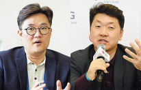 정강일(왼쪽) 삼성전자 영상디스플레이 CX팀 상무와 백선필 LG전자 TV CX담당 상무