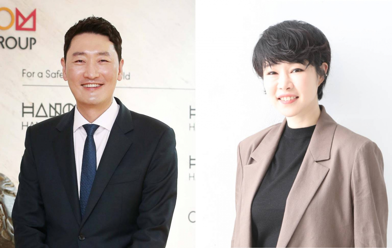 변성준 한글과컴퓨터 대표(왼쪽)와 김연수 한글과컴퓨터 대표. [한글과컴퓨터 제공]
