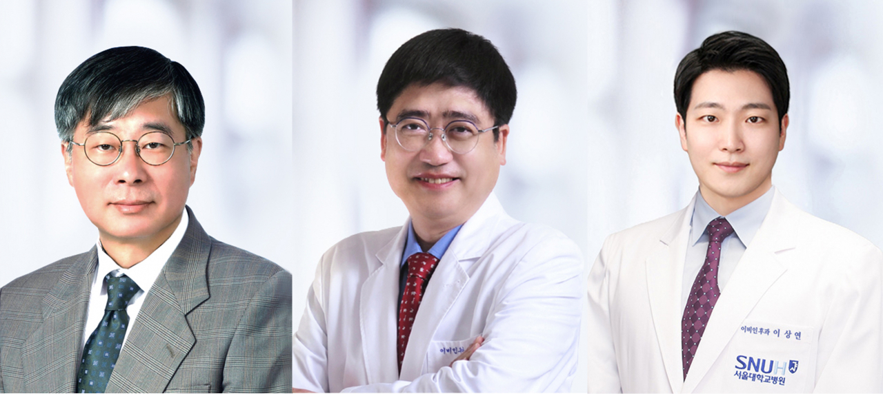 [사진 왼쪽부터] 이비인후과 오승하 교수, 이준호 교수, 이상연 교수