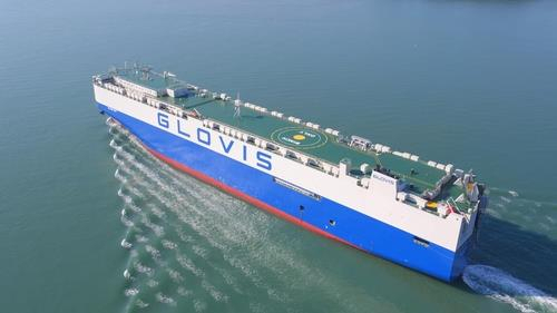 This photo provided by HD Hyundai on Wednesday, shows a pure car & truck carrier built by Korea Shipbuilding & Offshore Engineering Co. (HD Hyundai)