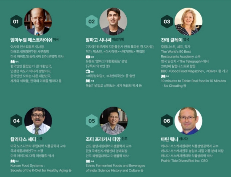 계김치연구소가 선정한 ‘글로벌 김치 앰배서더’ 6인.
