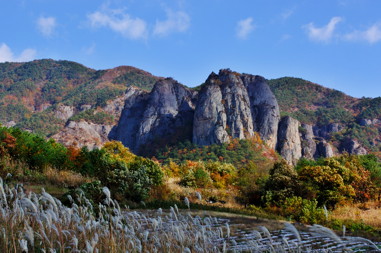청송지질공원 기암 전경.[경북도 제공]