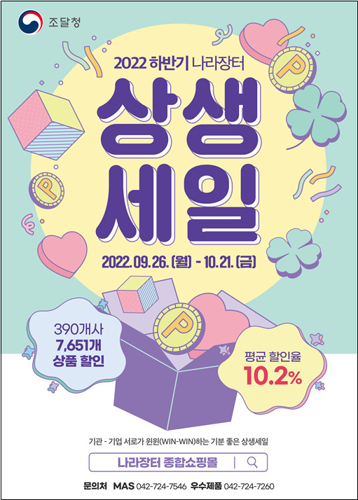 나라장터 종합쇼핑몰 할인판매 행사 ‘상생 세일’ 포스터