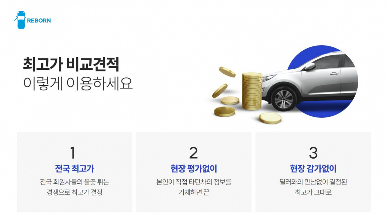 리본카의 ‘비교견적’ 서비스. [오토플러스 제공]