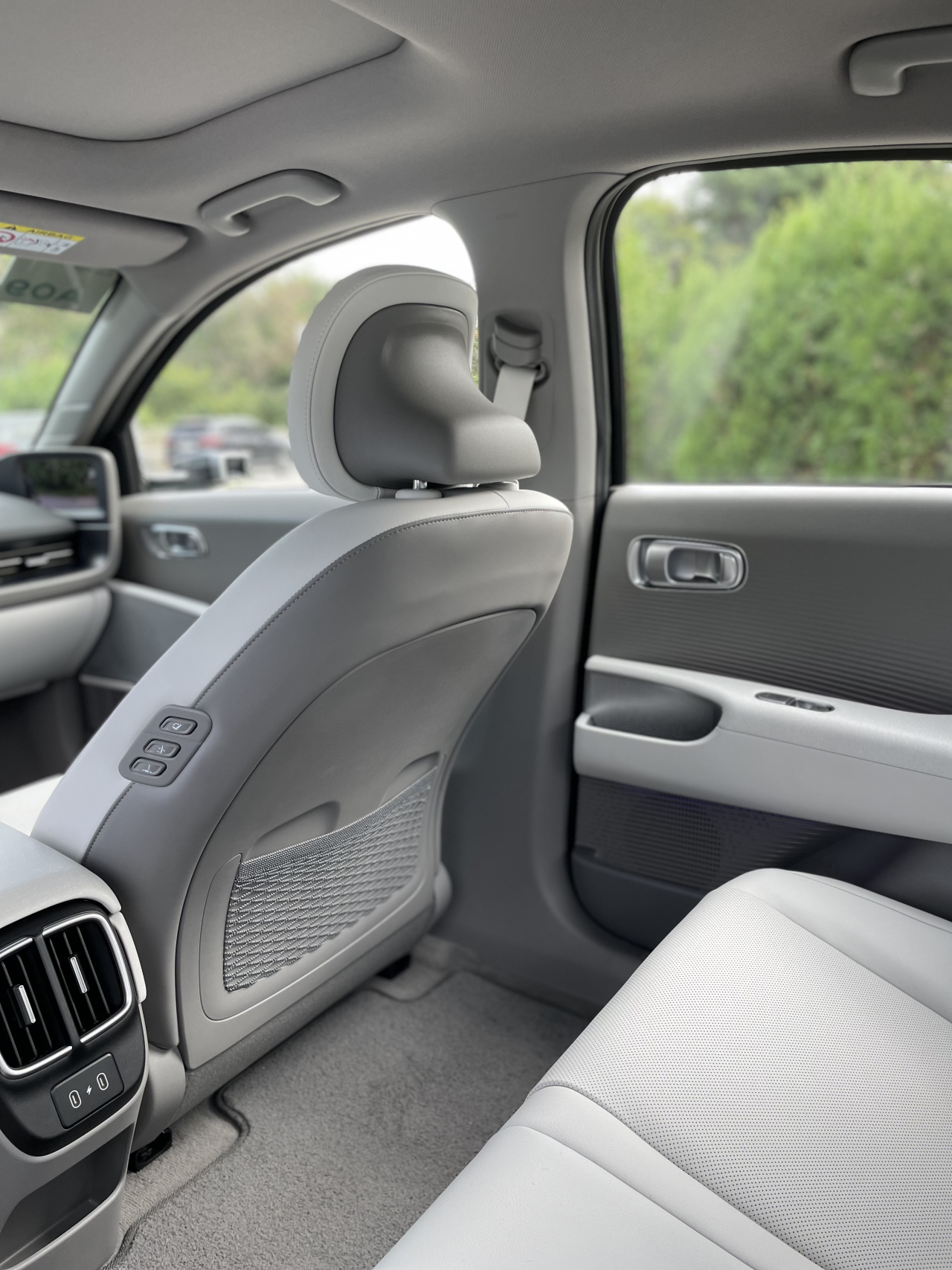 The back seat of the Ioniq 6 (Kim Da-sol/The Korea Herald)