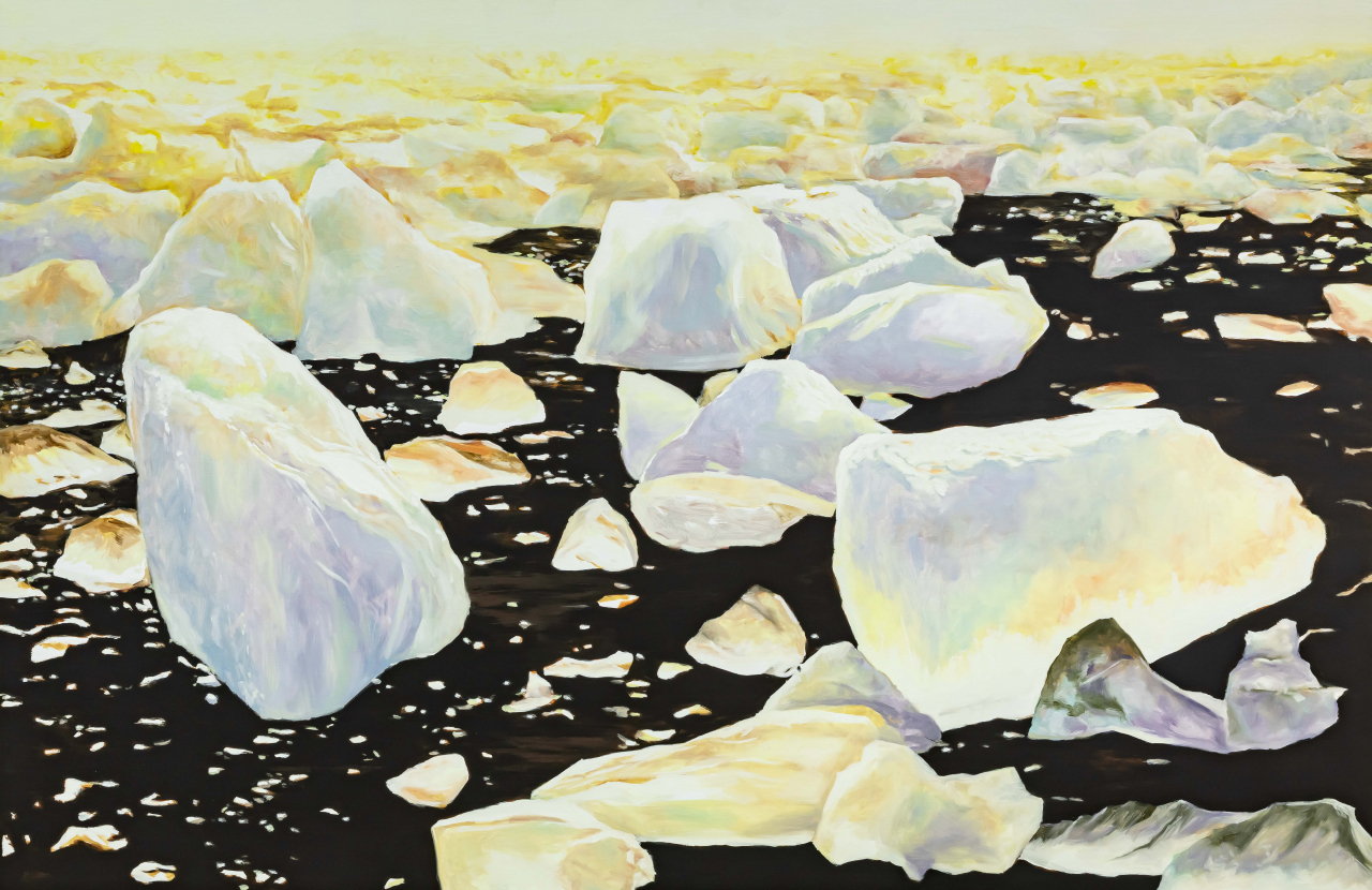 홍순명, 풍경-아이러니 II, 캔버스에 유채, 152x232cm, 2022 [사진=사비나미술관 제공]